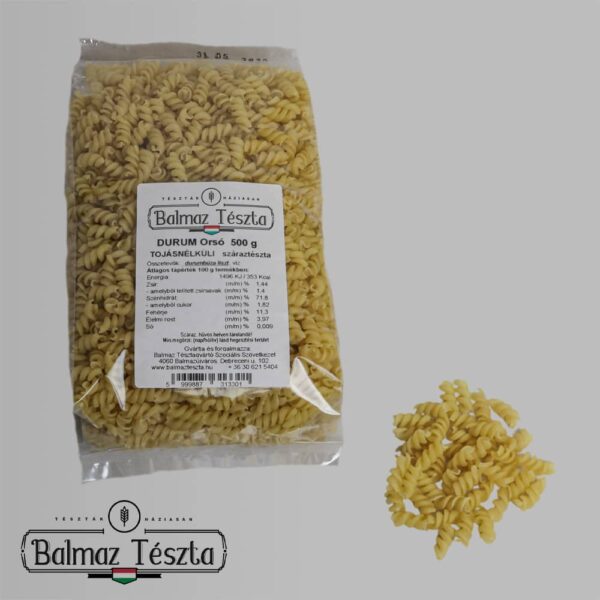 Durum orsó tészta 500g -Balmaz tészta